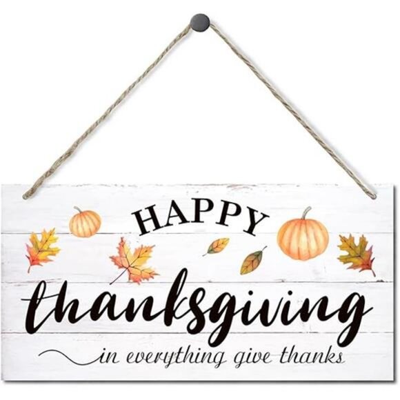 Fall Decoration Thanksgiving Decor Hanging Wood Sign Home Decorative Pumpkin - Picture 6 of 6